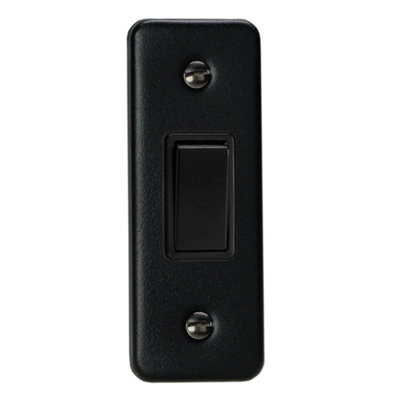Varilight 1-Gang 10A 1- or 2-Way Rocker Architrave Switch Matt Black