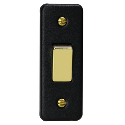 Varilight 1-Gang 10A 1- or 2-Way Rocker Architrave Switch Matt Black