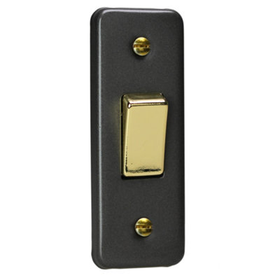 Varilight 1-Gang 10A 1- or 2-Way Rocker Architrave Switch Slate