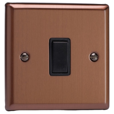 Varilight 1-Gang 10A 1- or 2-Way Rocker Switch Brushed Bronze