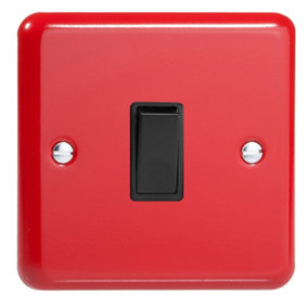 Varilight 1-Gang 10A 1- or 2-Way Rocker Switch Pillar Box Red