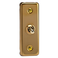 Varilight 1-Gang 10A 1- or 2-Way Toggle Architrave Switch Polished Brass