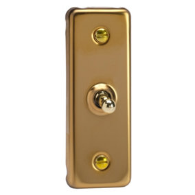 Varilight 1-Gang 10A 1- or 2-Way Toggle Architrave Switch Polished Brass
