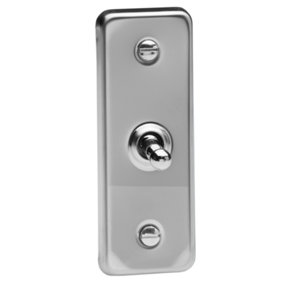 Varilight 1-Gang 10A 1- or 2-Way Toggle Architrave Switch Polished Chrome