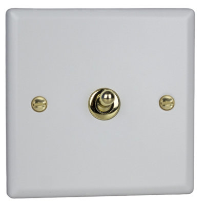 Varilight 1-Gang 10A 1- or 2-Way Toggle Switch Vogue Matt White