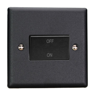 Varilight 1-Gang 10A 3 Pole Fan Isolating Switch Matt Black