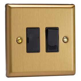 Varilight 1-Gang 13A Double Pole Switched Fused Spur Brushed Brass