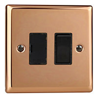 Varilight 1-Gang 13A Double Pole Switched Fused Spur Polished Copper