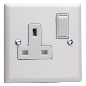 Varilight 1-Gang 13A Double Pole Switched Socket  Chalk White