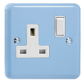 Varilight 1-Gang 13A Double Pole Switched Socket  Duck Egg Blue