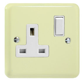 Varilight 1-Gang 13A Double Pole Switched Socket  White Chocolate