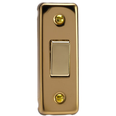 Varilight 1-Gang 2-Way 10A Architrave Switch Polished Brass