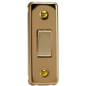 Varilight 1-Gang 2-Way 10A Architrave Switch Polished Brass