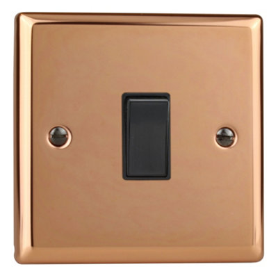 Varilight 1-Gang 2-Way 10A Rocker Switch Polished Copper