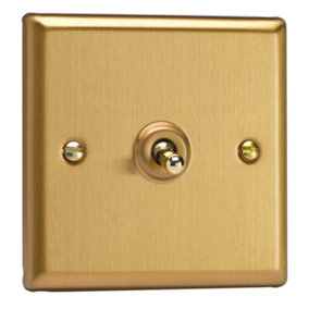 Varilight 1-Gang 2-Way 10A Toggle Switch Brushed Brass