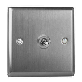 Varilight 1-Gang 2-Way 10A Toggle Switch Brushed Steel