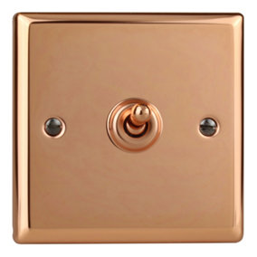 Varilight 1-Gang 2-Way 10A Toggle Switch Polished Copper