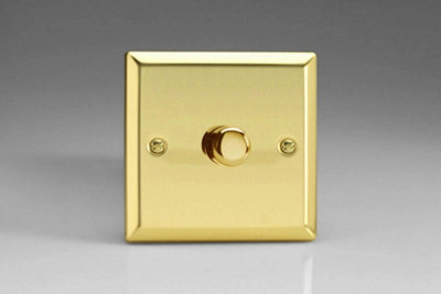 Varilight 1-Gang 2-Way Push-On/Off Rotary Dimmer 1 x 60-400W Victorian Brass HV3