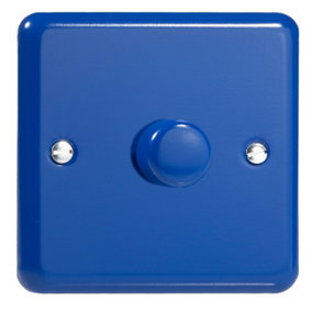 Varilight 1-Gang 2-Way V-Pro Push On/Off Rotary LED Dimmer 1 x 0-120W Reflex Blue