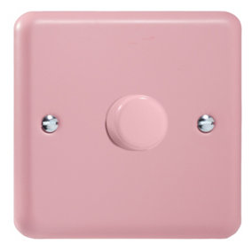 Varilight 1-Gang 2-Way V-Pro Push On/Off Rotary LED Dimmer 1 x 0-120W Rose Pink