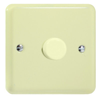 Varilight 1-Gang 2-Way V-Pro Push On/Off Rotary LED Dimmer 1 x 0-120W White Chocolate