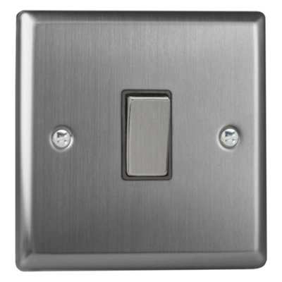Varilight 1-Gang 20A Double Pole Rocker Switch Brushed Steel