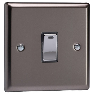 Varilight 1-Gang 20A Double Pole Rocker Switch Pewter