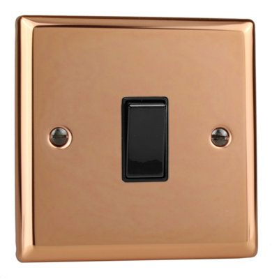 Varilight 1-Gang 20A Double Pole Rocker Switch Polished Copper