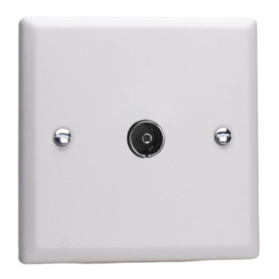 Varilight 1-Gang TV Socket, Co-Axial Chalk White