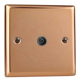 Varilight 1-Gang TV Socket Co-Axial Polished Copper