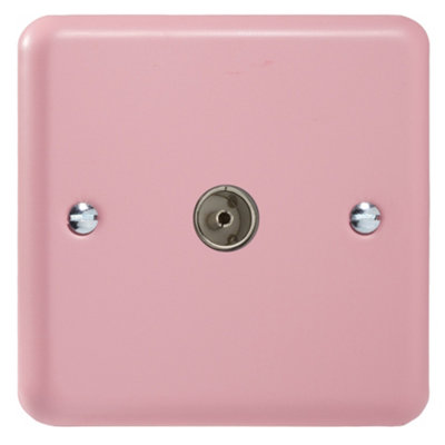Varilight 1-Gang TV Socket, Co-Axial Rose Pink | DIY at B&Q