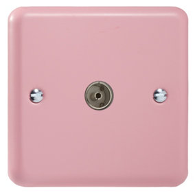 Varilight 1-Gang TV Socket, Co-Axial Rose Pink