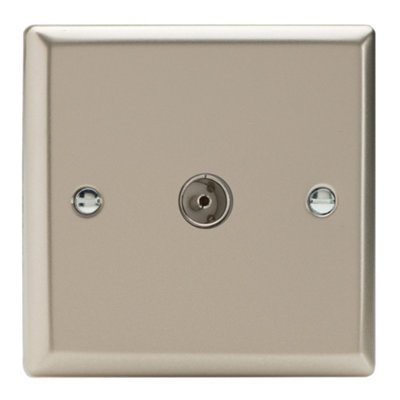 Varilight 1-Gang TV Socket, Co-Axial Satin