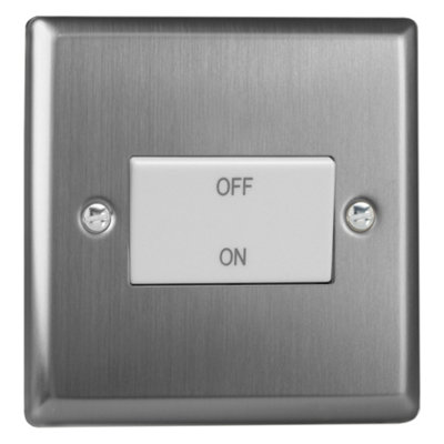 Varilight 10A Fan Isolating Switch (3 Pole) Brushed Steel