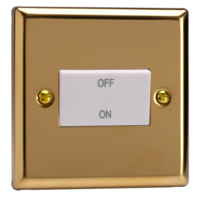 Varilight 10A Fan Isolating Switch (3 Pole) Polished Brass