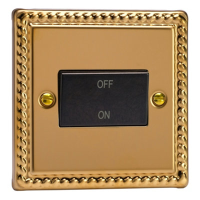 Varilight 10A Fan Isolating Switch (3 Pole) Rope-Edge Brass