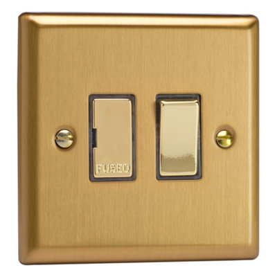 Varilight 13A Switched Fused Spur Brushed Brass