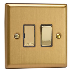 Varilight 13A Switched Fused Spur Brushed Brass