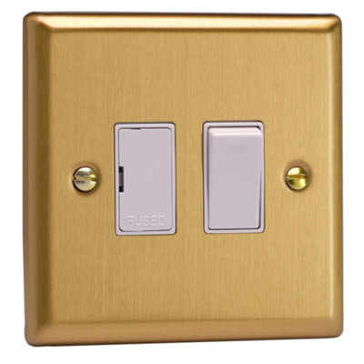 Varilight 13A Switched Fused Spur Brushed Brass