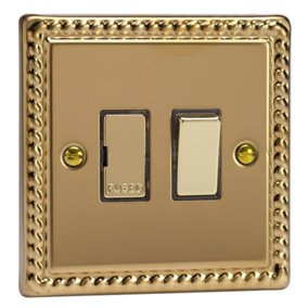 Varilight 13A Switched Fused Spur Georgian Brass