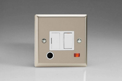 Varilight 13A Switched Fused Spur + Neon + Flex Outlet Satin Chrome XN6FONW