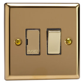 Varilight 13A Switched Fused Spur Polished Brass