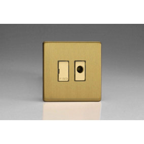 Varilight 13A Unswitched Fused Spur + Flex Outlet with Metal Inserts Brushed Brass XDB6UFODS