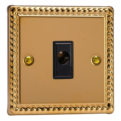 Varilight 16A Flex Outlet Plate Rope-Edge Brass