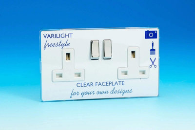 Varilight 2-Gang 13A Double Pole Switched Plug Socket with Metal ...