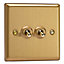 Varilight 2-Gang 2-Way 10A Toggle Switch Brushed Brass