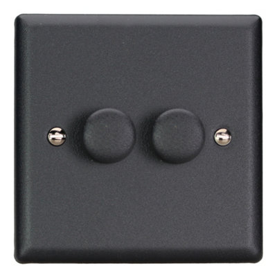 Varilight 2-Gang 2-Way 2x120W V-Pro LED Dimmer Matt Black