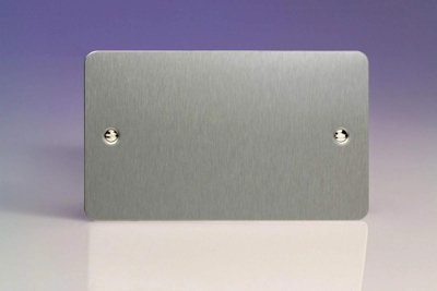 Varilight 2-Gang Blank Plate Ultra Flat Matt Chrome XFSDB