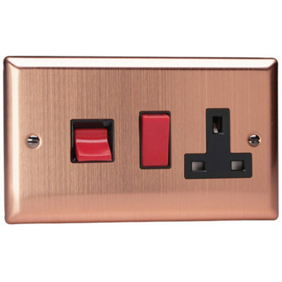 VARILIGHT 45A COOKER PANEL WITH INTEGRATED 13A DOUBLE-POLE SWITCHED ...