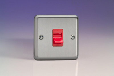 Varilight 45A Cooker Switch (Single Size) Matt Chrome XS45SB